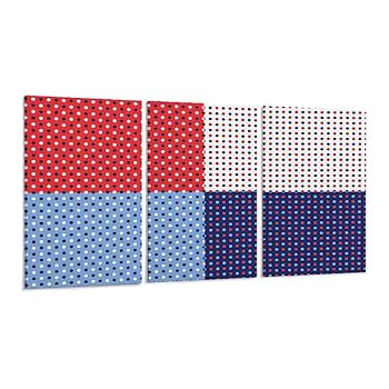 Amazon.co.jp: JOHIZUTA 3枚セット アートパネル 抽象画 赤白青